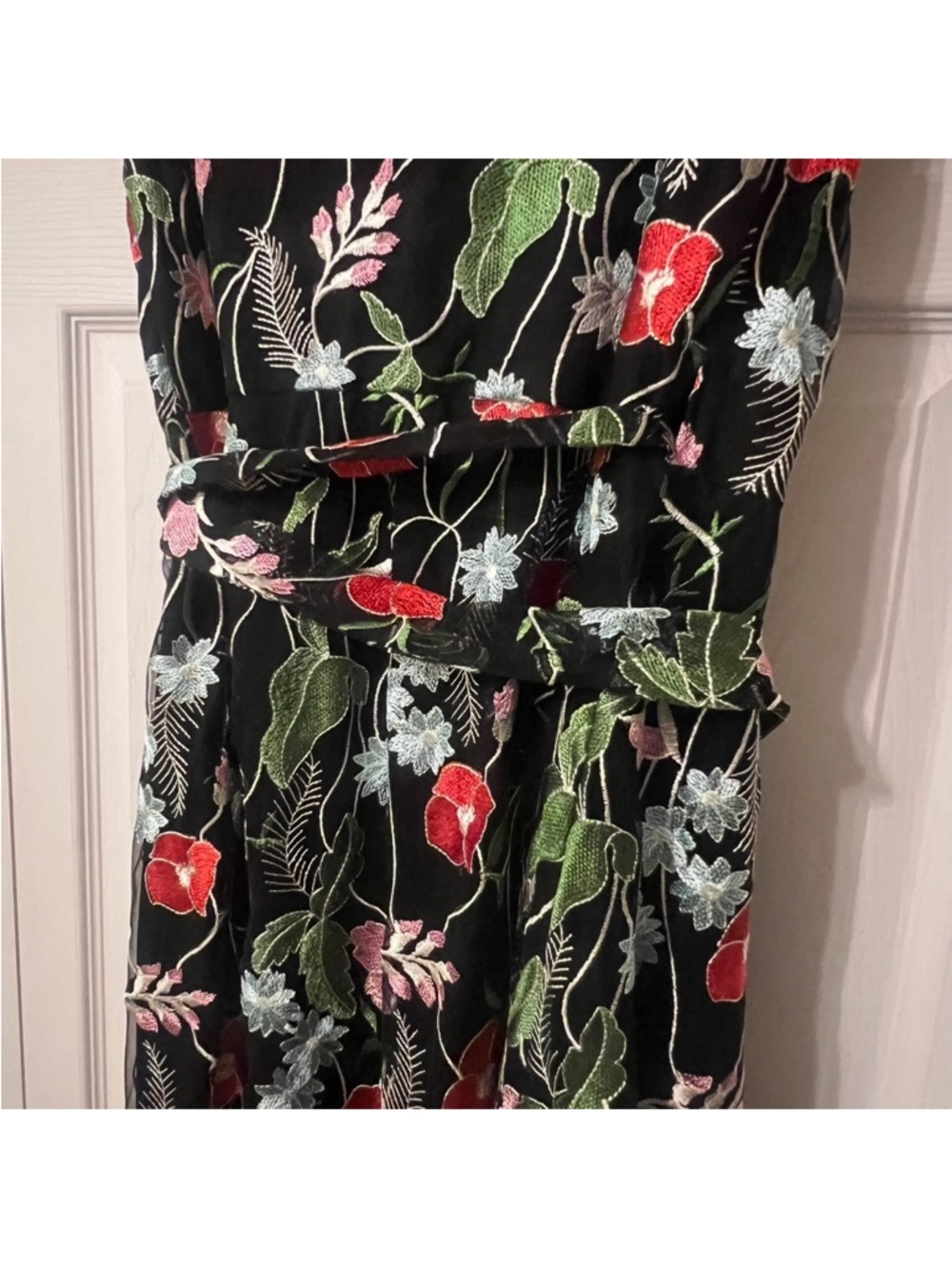 EVA BY EVA FRANCO Embroidered Floral  Maxi Wrap Dress size 14 - Picture 11 of 16
